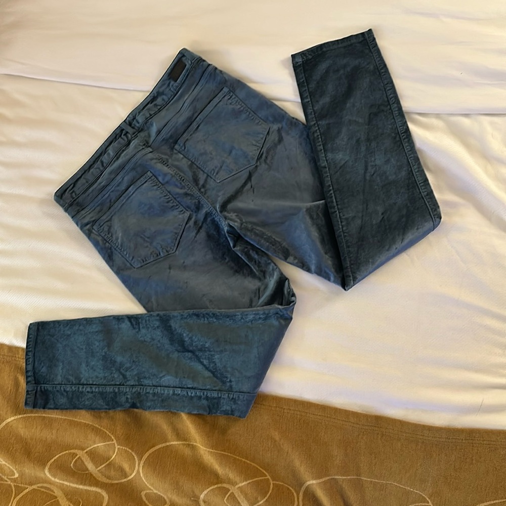 Paige-Velvet Pants Hoxton  blue  Button Front Excellent Condition size READ! - Picture 2 of 16